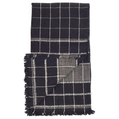 Charco Handloom Decke :: Charcoal Schwarz Bio-Baumwolle Karomuster