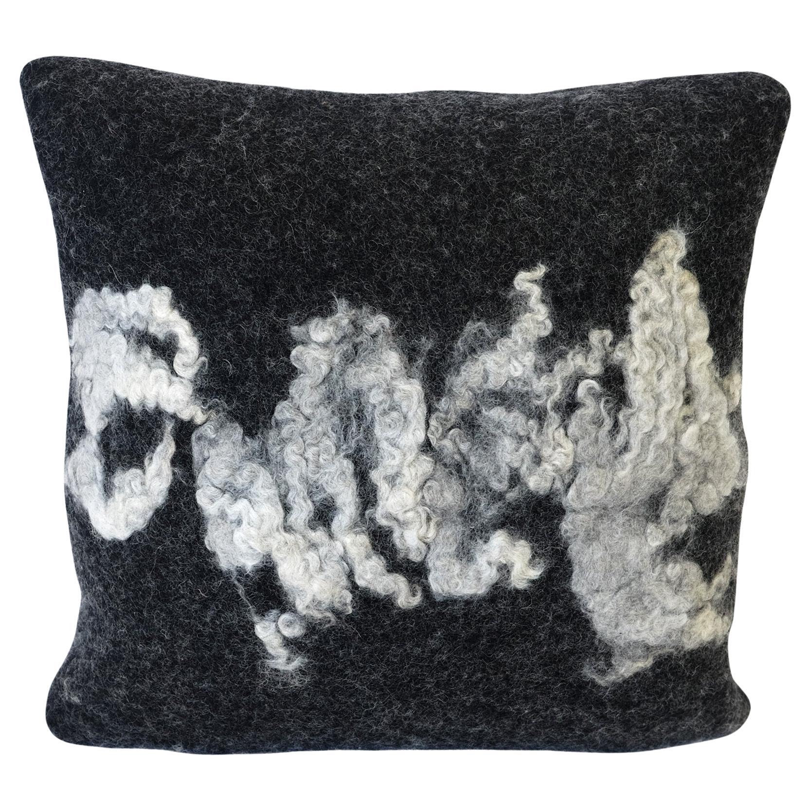 Charcoal 20" Square Wool Felted Pillow by JG SWITZER