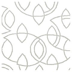 Charcoal Abstract Geometric and Silk Design "Orbit Lace" by Doris Leslie Blau