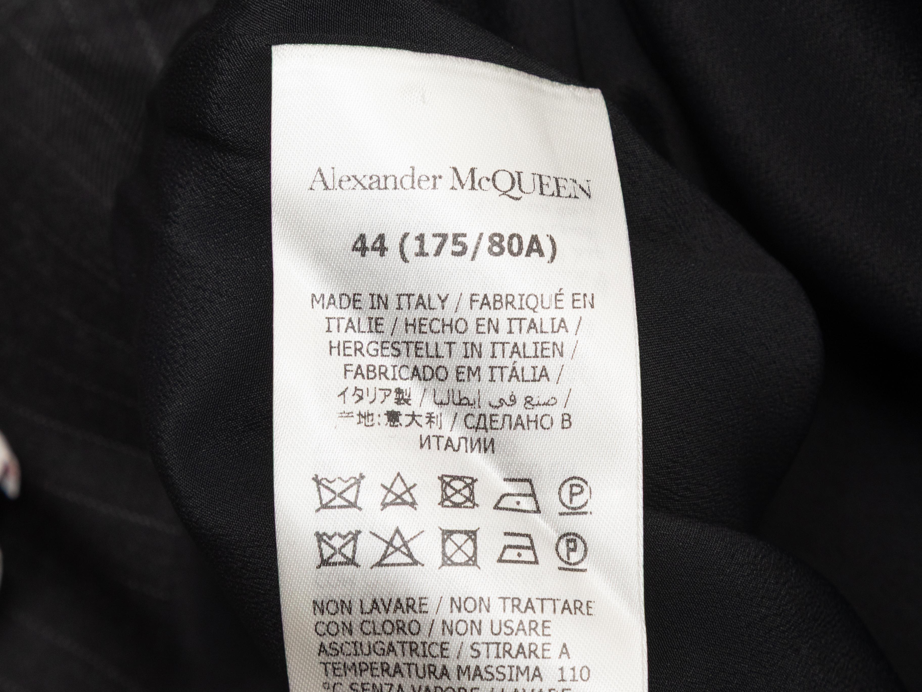 Noir Jupe à rayures en laine Alexander McQueen anthracite Taille IT 44 en vente