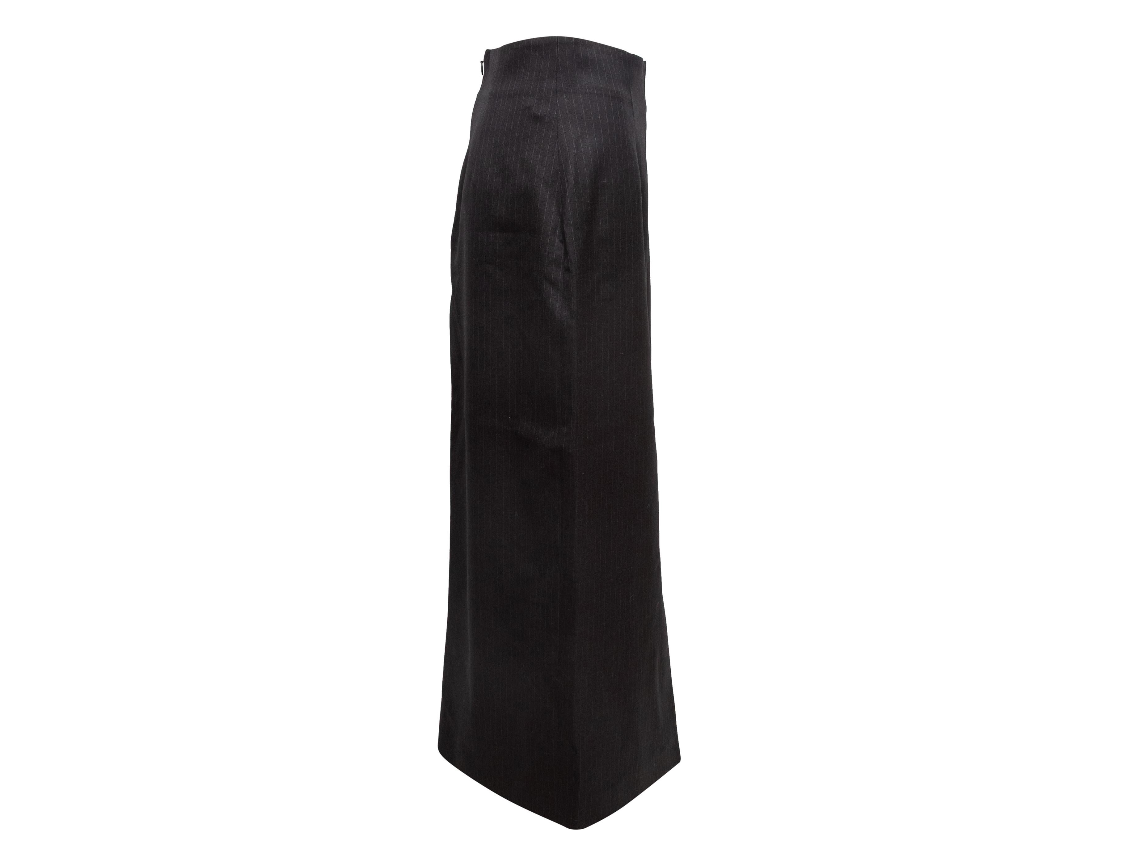 Jupe à rayures en laine Alexander McQueen anthracite Taille IT 44 Pour femmes en vente