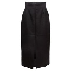 Charcoal Alexander McQueen Wool Pinstriped Skirt Size IT 44