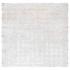 Charcoal and Brown Interlocking Custom Rug "Mazewood" by Doris Leslie Blau
