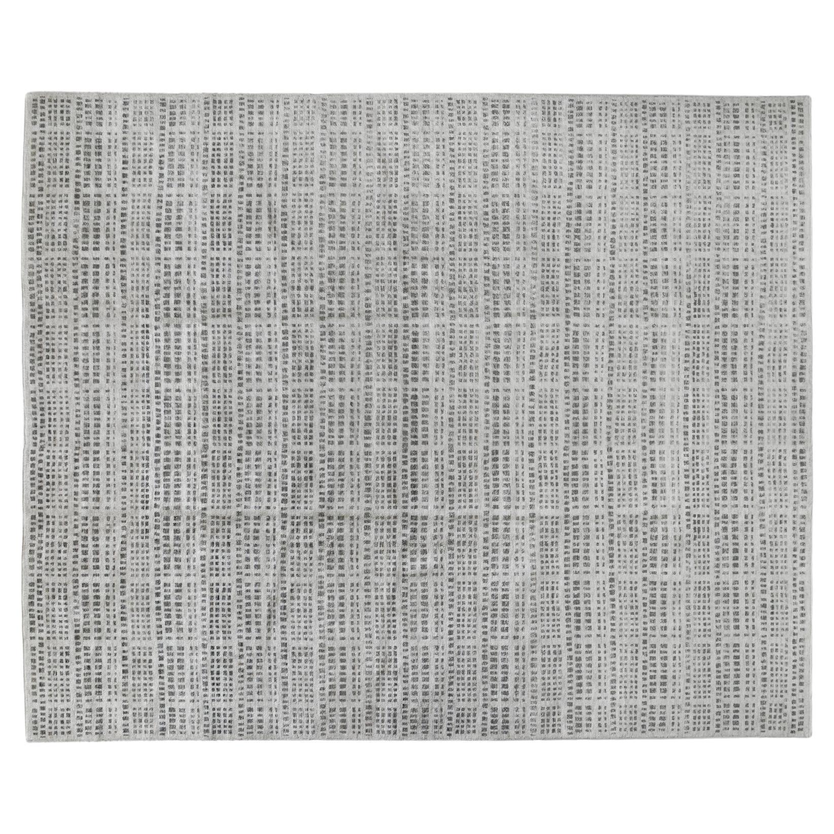 Charcoal and Ivory Pattern Rug For Sale at 1stDibs
