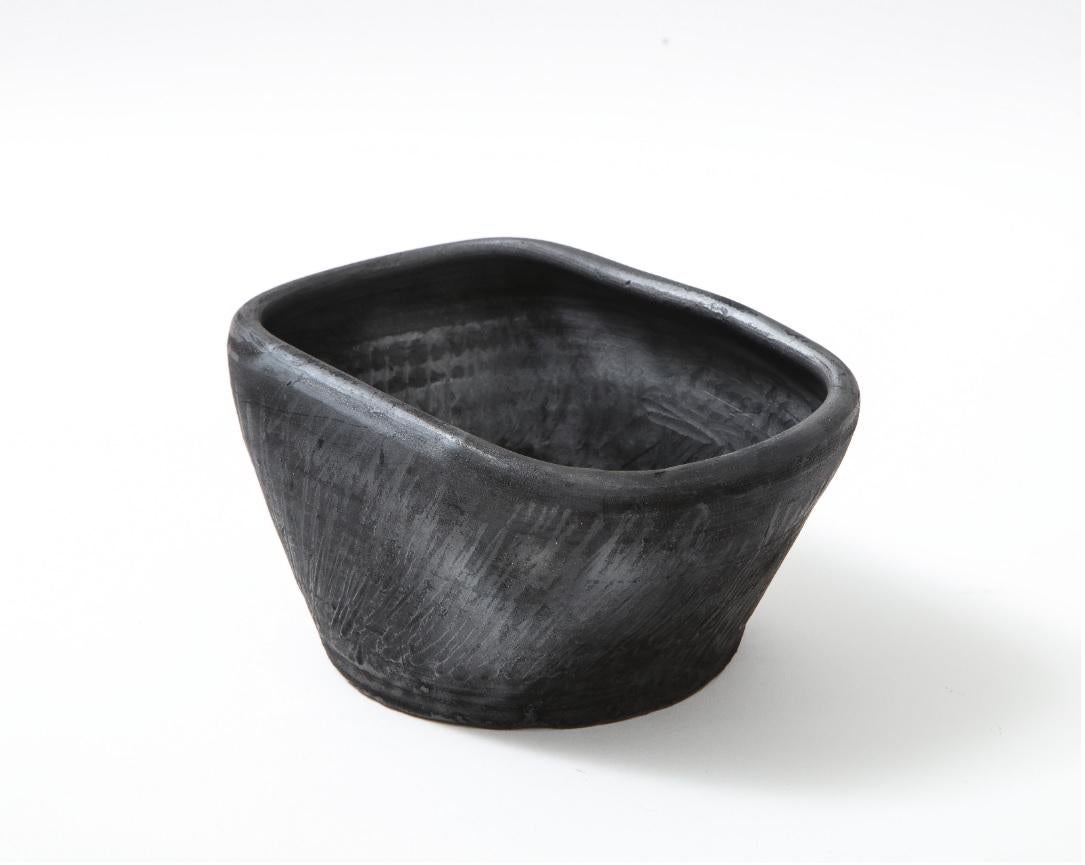 Contemporary Charcoal and Silver Finish Terracotta 