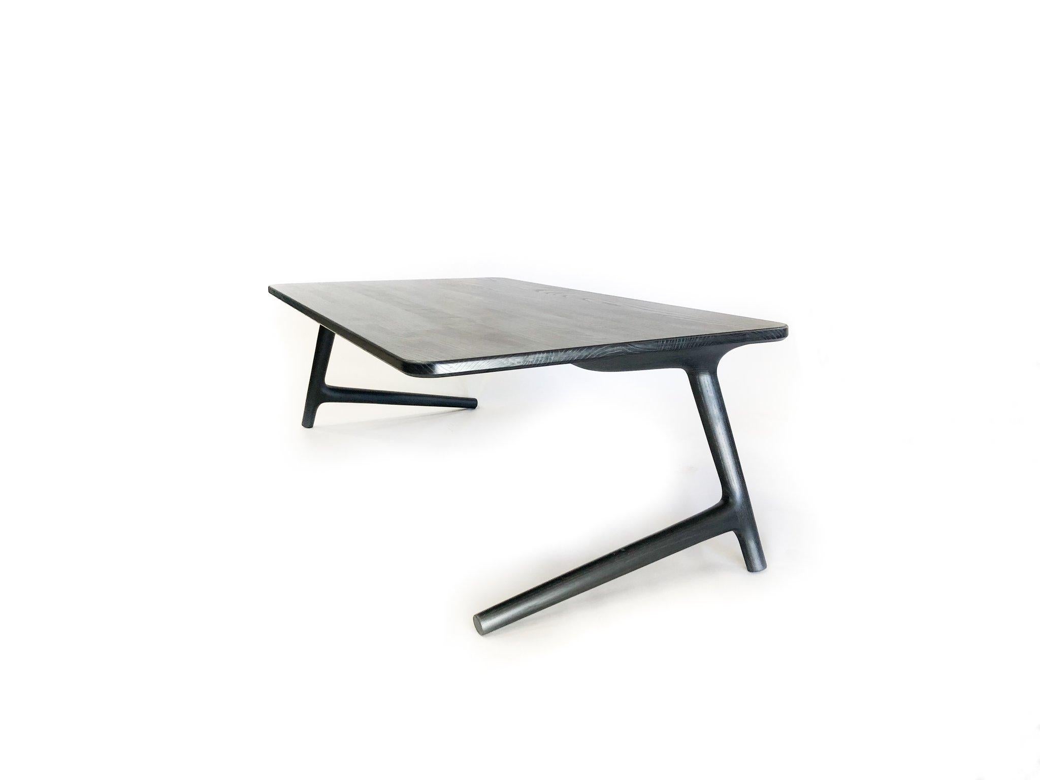 Charcoal ash coffee table by Fernweh Woodworking
Dimensions: W 121.9 x D 60.9 x H 40.6 cm 
Materials: Ash
Also available: Wood options: walnut, charcoal ash, white ash

A beautiful, minimal coffee table for your home. Handmade from Ash wood