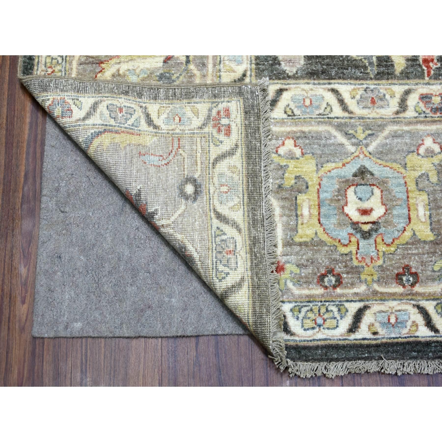 Noir anthracite Afghan Peshawar Extra Soft Wool Tapis noué à la main 9'3