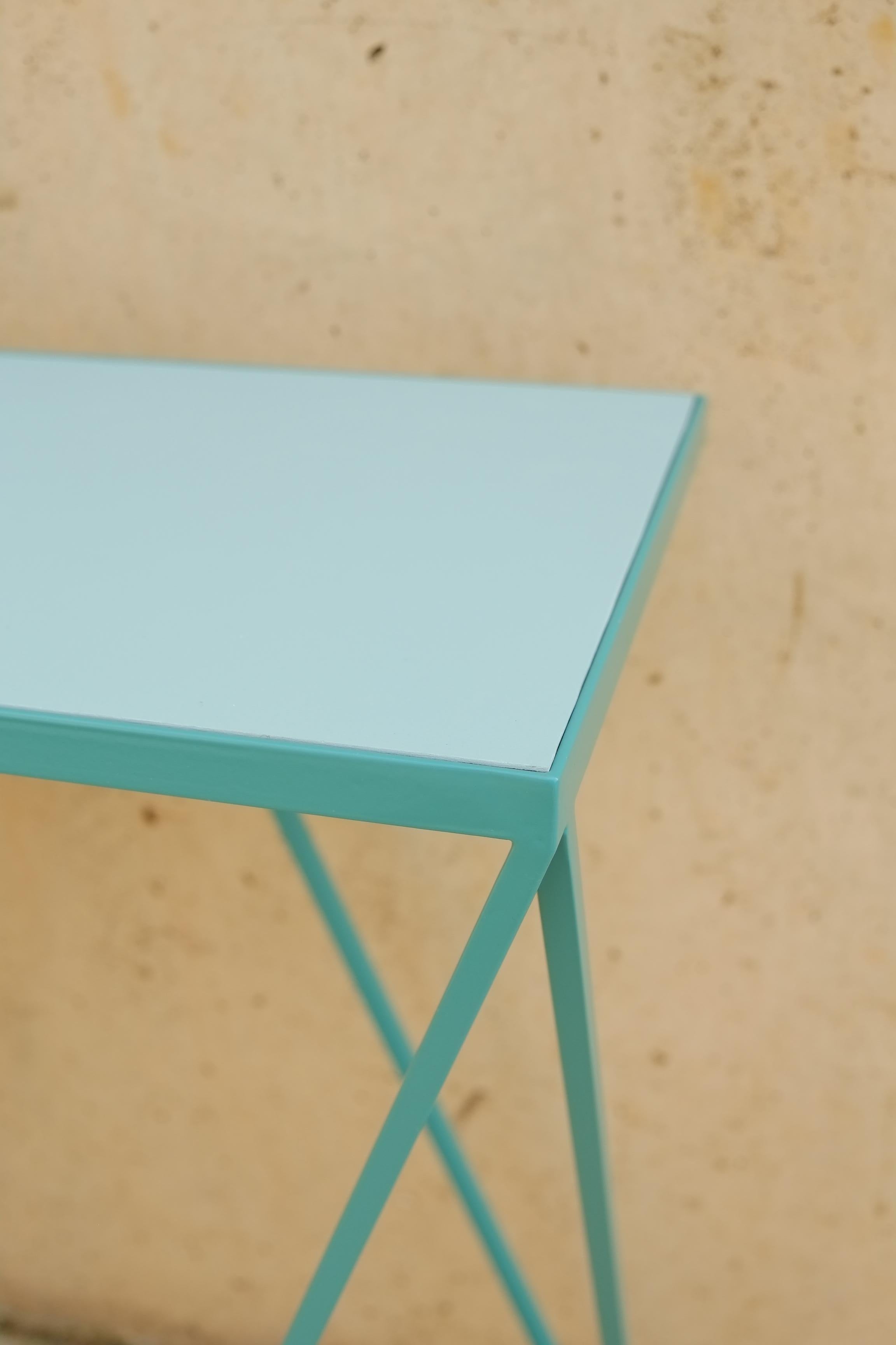 Mesa Consola Jirafa Negro Carbón con Tablero de Linóleo 1