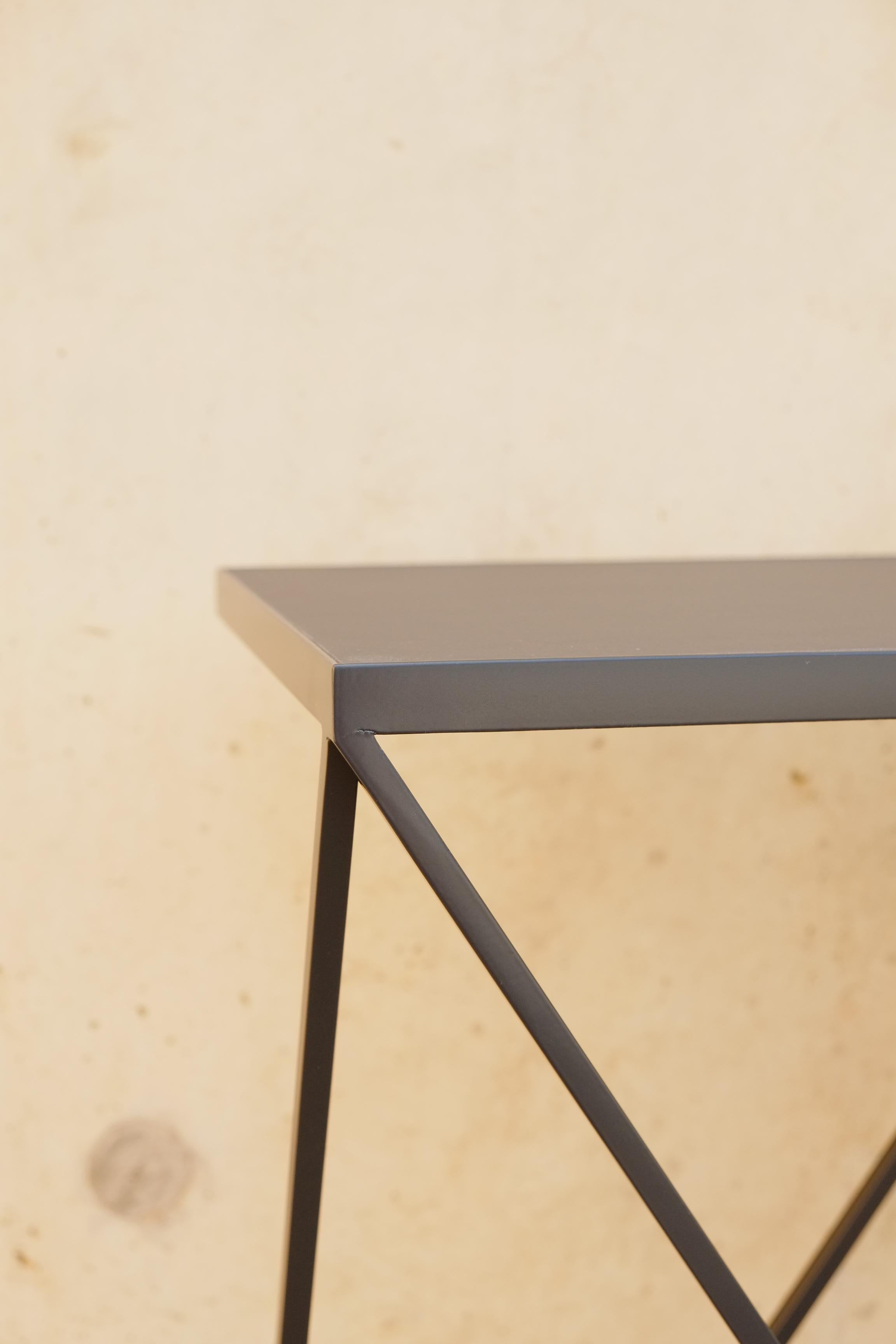 British Charcoal Black Long Slim Giraffe Console Table - Customisable Colour & Size For Sale