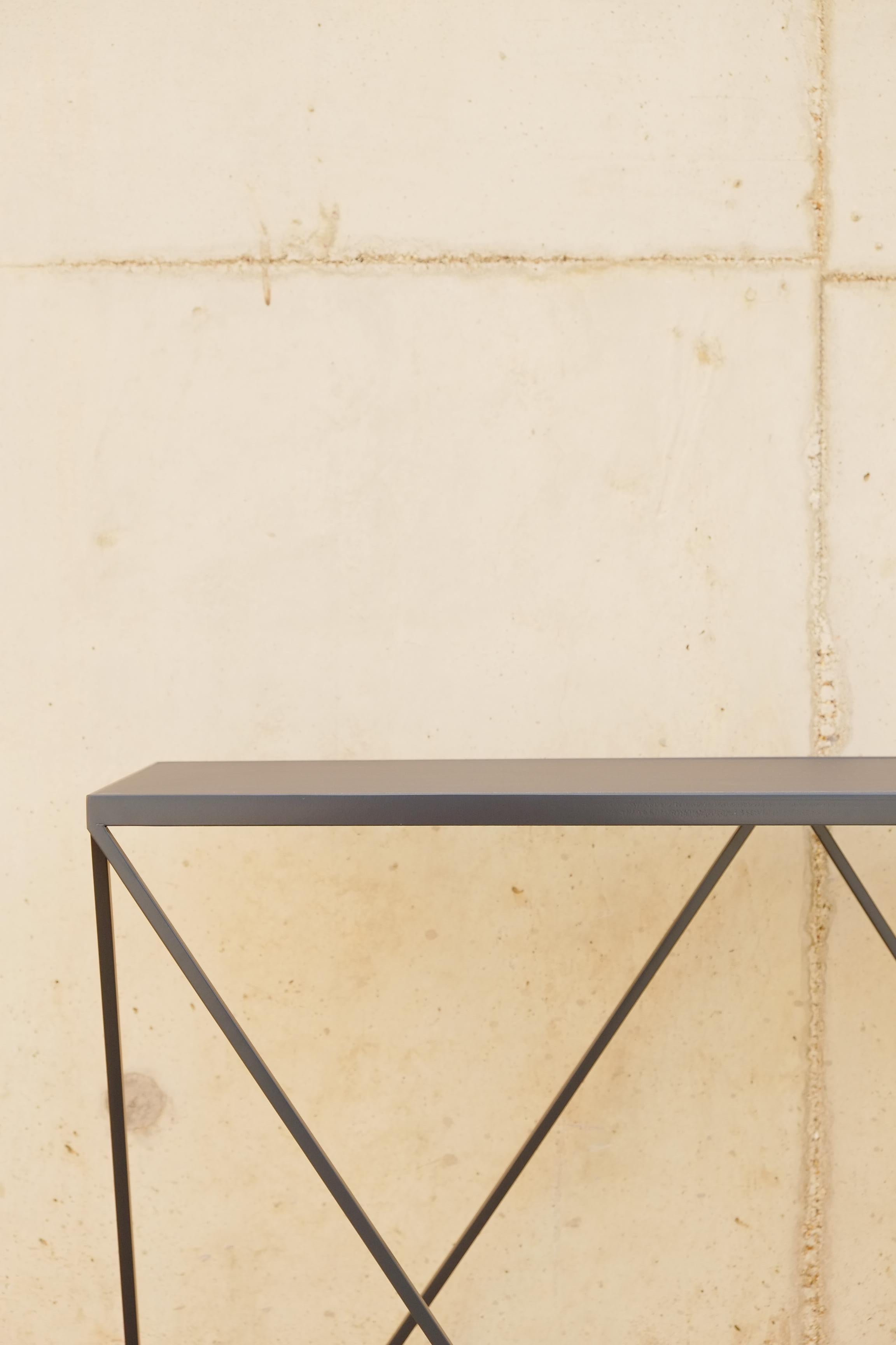 Welded Charcoal Black Long Slim Giraffe Console Table - Customisable Colour & Size For Sale