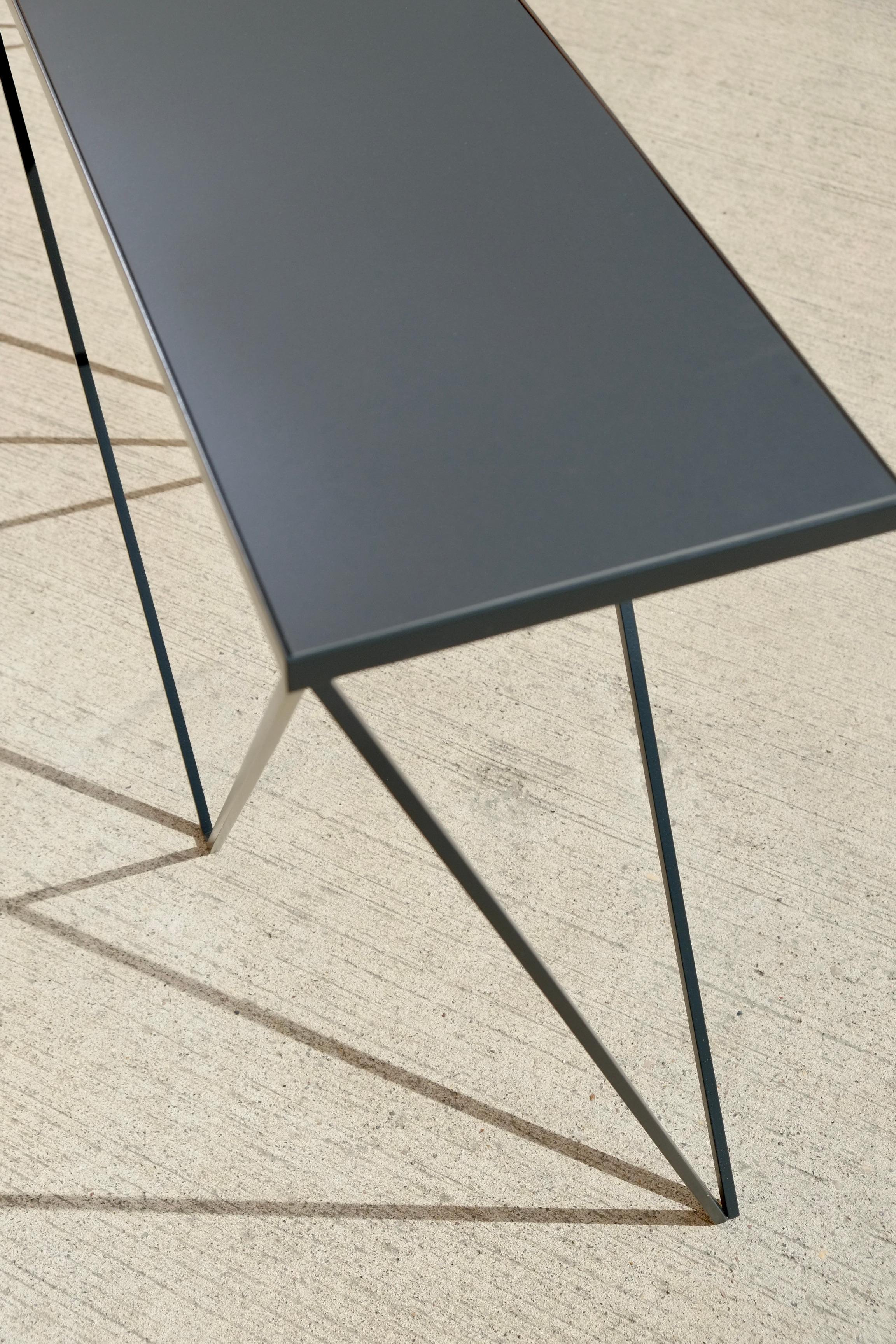 Contemporary Charcoal Black Long Slim Giraffe Console Table - Customisable Colour & Size For Sale