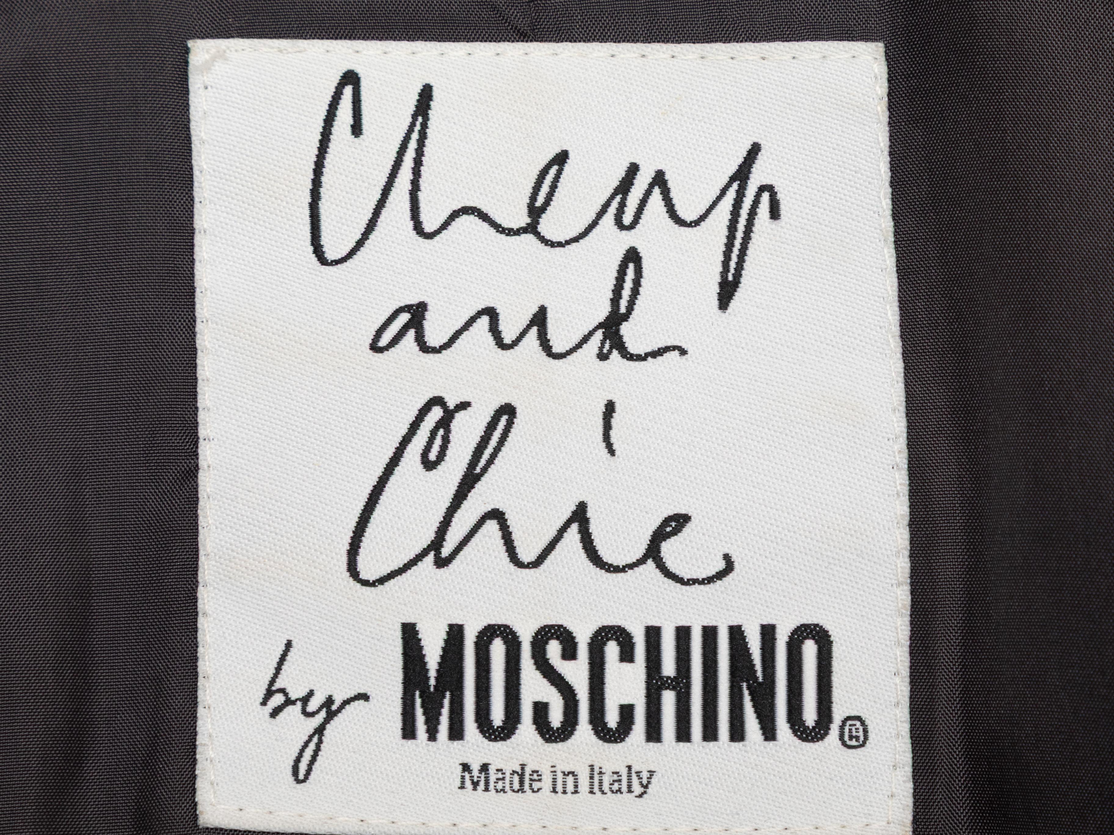 Blazer Moschino Cheap and Chic à appliques florales anthracite et noir Taille IT 42 Pour femmes en vente