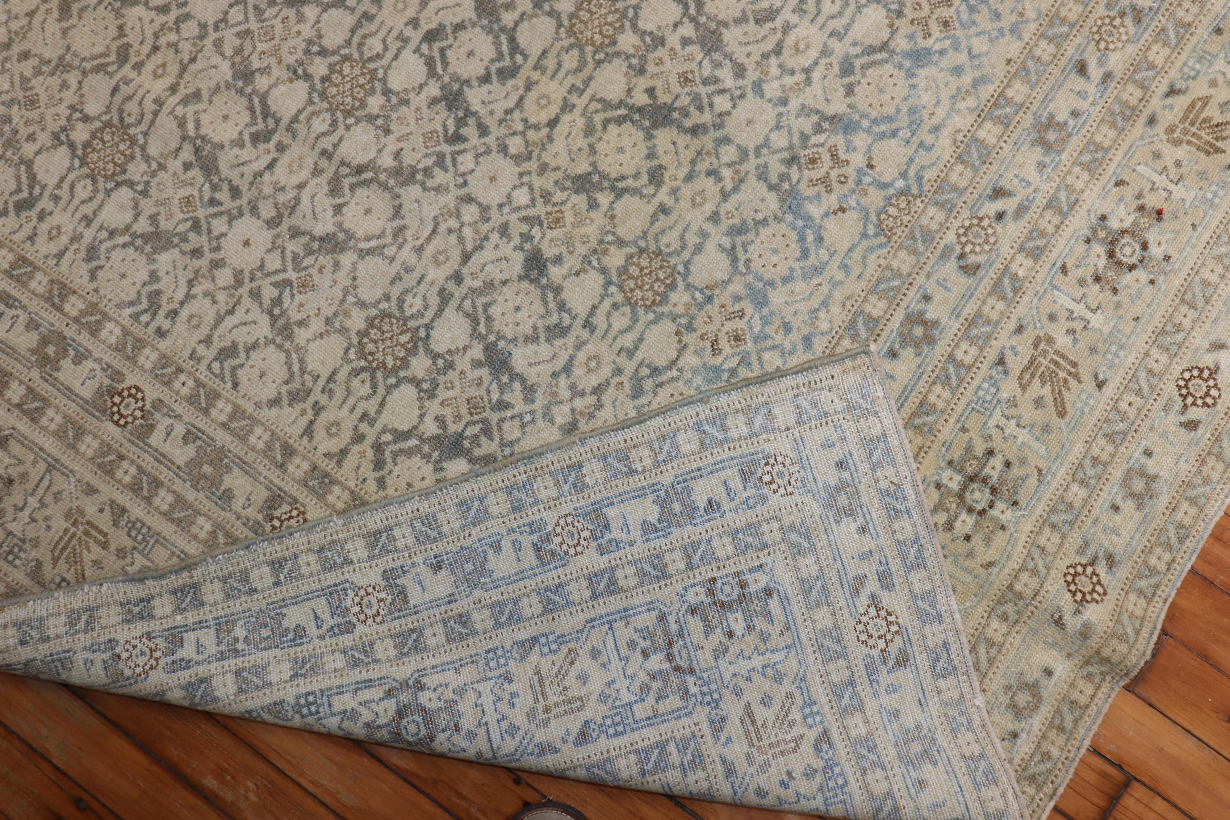 Antiker persischer Tabriz-Teppich in Anthrazit, Braun, Grün und Blau in Zimmergröße (Wolle) im Angebot