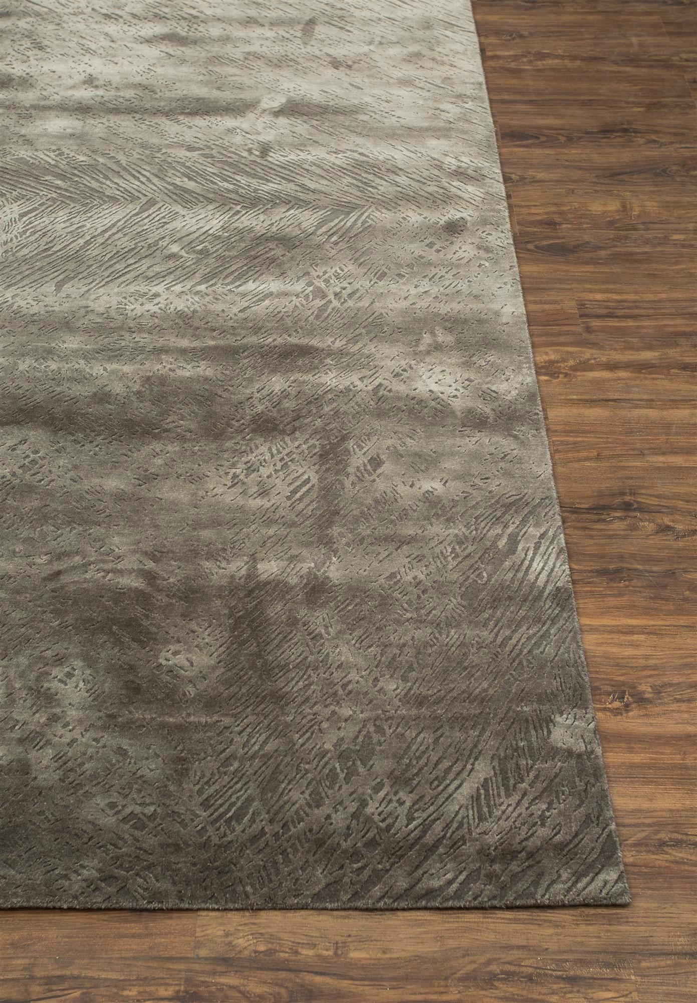 Mid-Century Modern Charcoal Cascade Slate Liquorice Tapis noué à la main en vente