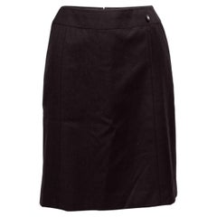 Jupe crayon en laine et cachemire anthracite Chanel Taille FR 36