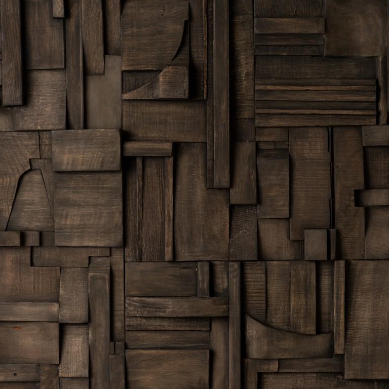 Charcoal Collage Tiles, Randomly Composed Art Wall Covering, Acoustic Quality