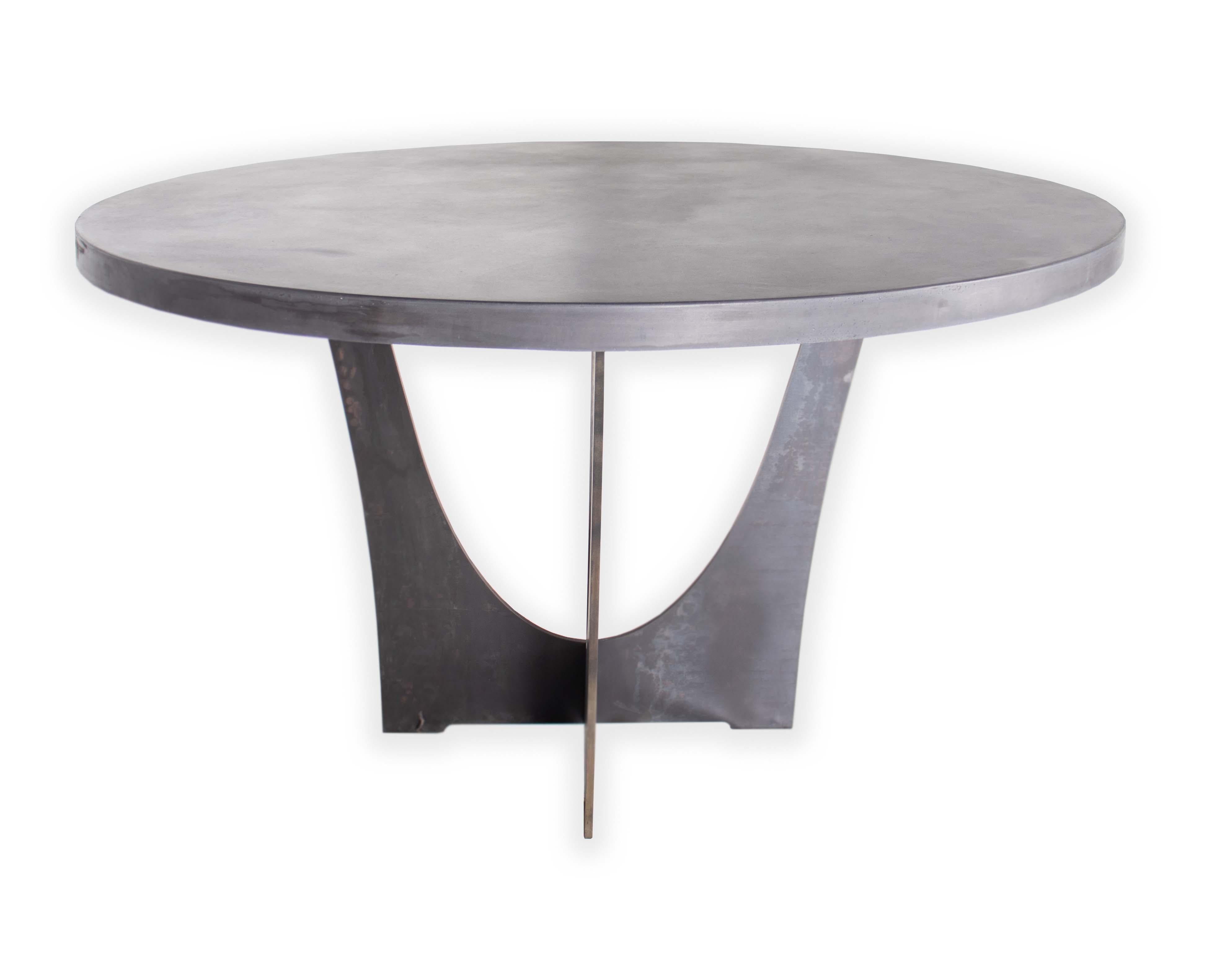 North American Charcoal Concrete Top with Steel Counter Top Height Base For Sale