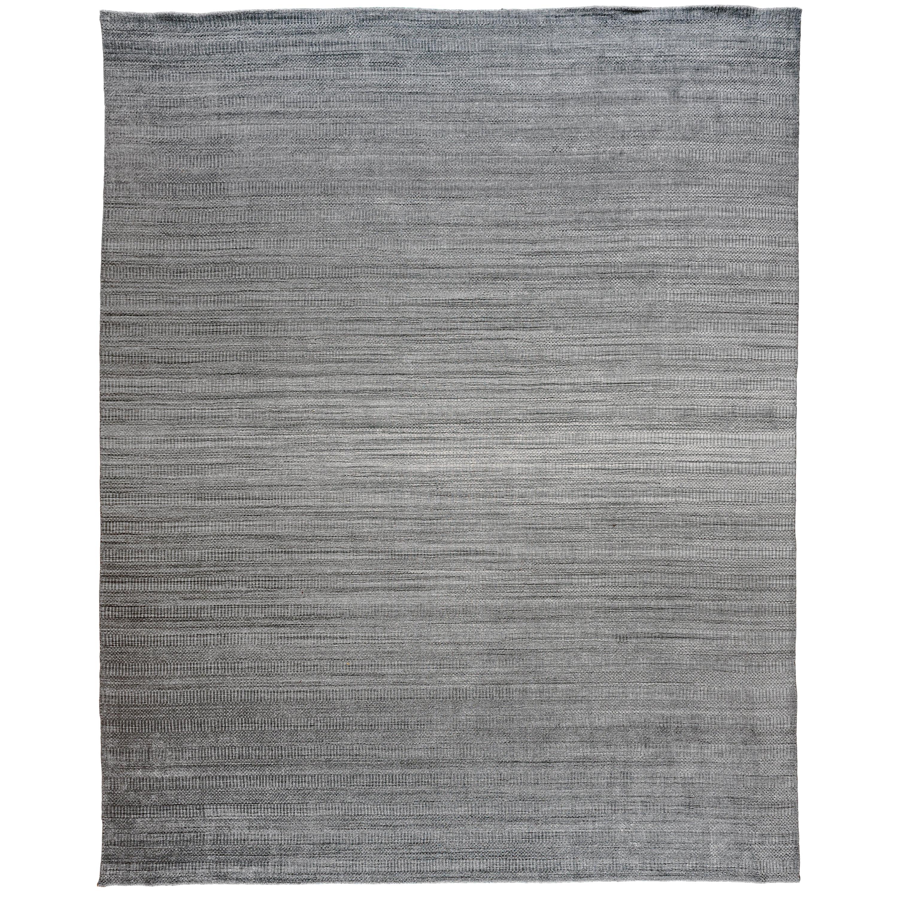 Charcoal Dark Gray Ombre Rug For Sale