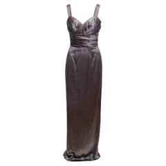 Charcoal Dolce & Gabbana Silk Sleeveless Gown Size IT 40
