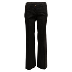 Charcoal Dolce & Gabbana Virgin Wolle Nadelstreifen-Hose Größe IT 42