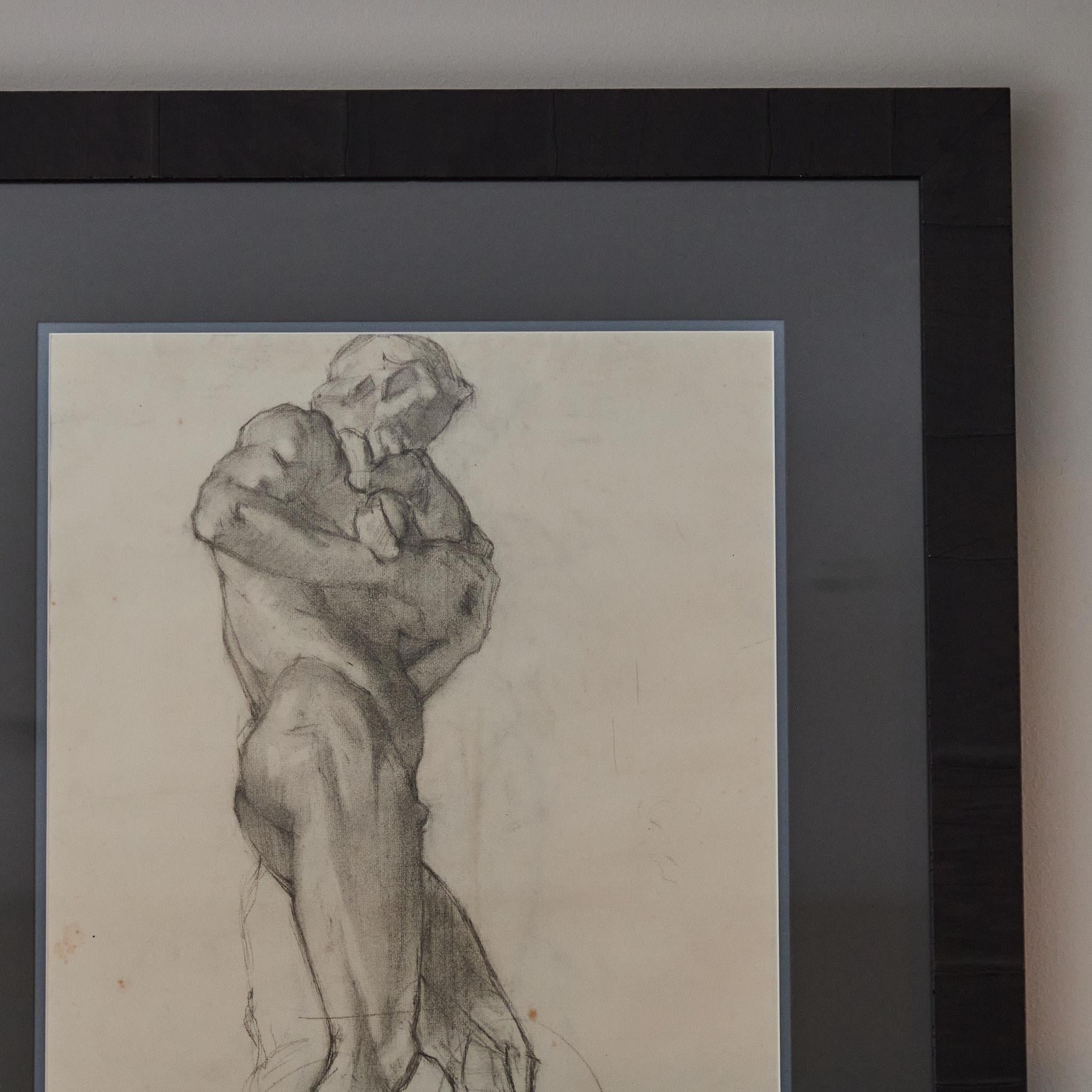 French Charcoal Drawing For Sale