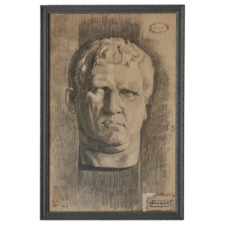 Charcoal Drawing of Bust For Sale at 1stDibs