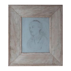 Charcoal Drawing on Blue Paper By William Wardlaw Laing, C.1880