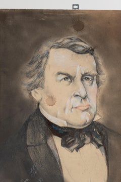 Dessin au fusain sur papier du président Millard Fillmore, non encadré, 20e siècle, États-Unis