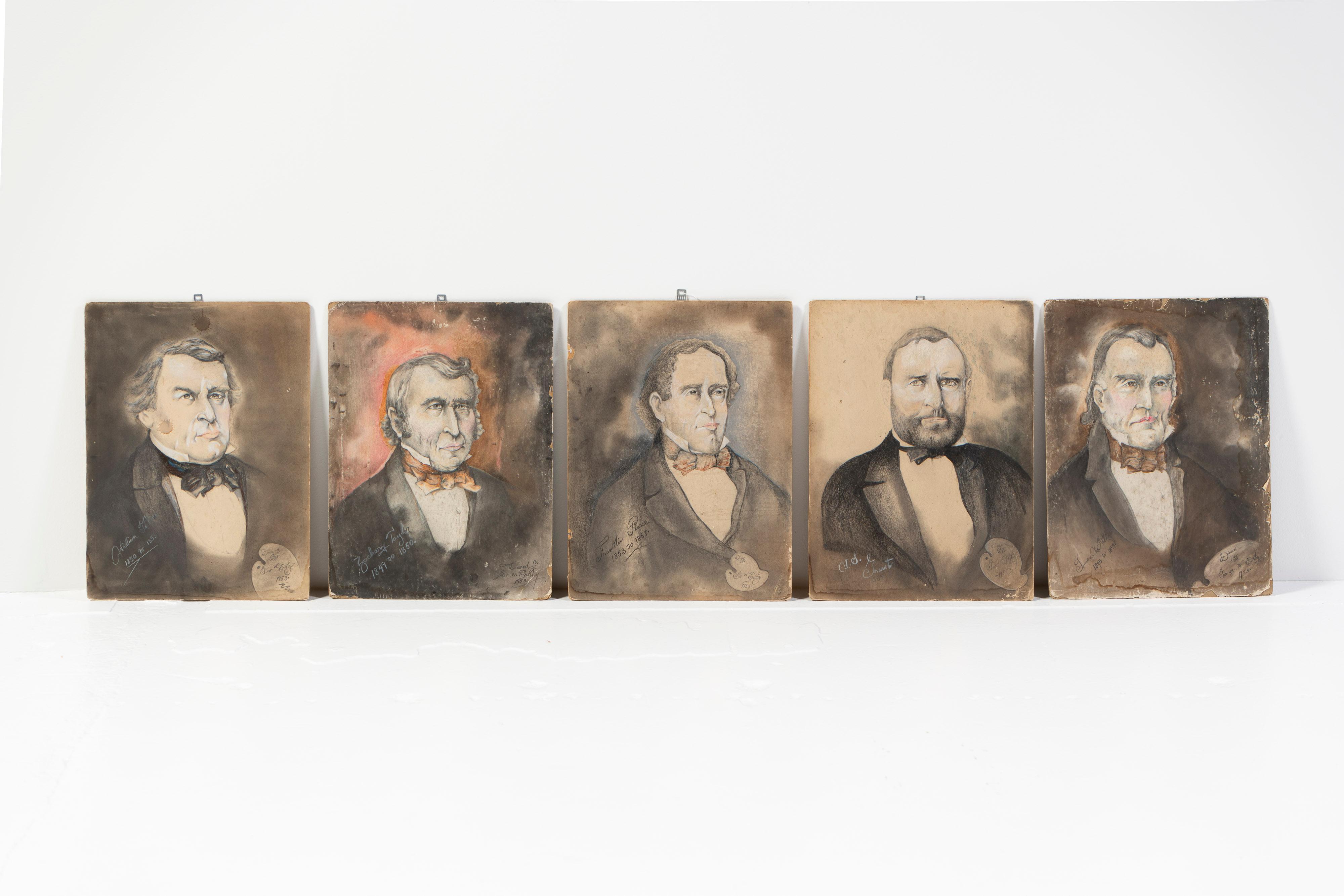 Charcoal Drawing on Paper, President Ulysses S Grant, Unframed, 20th Century, US In Good Condition For Sale In San Francisco, CA