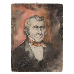 Disegno a carboncino su carta, Presidente Zachary Taylor Senza cornice, 20° secolo, USA