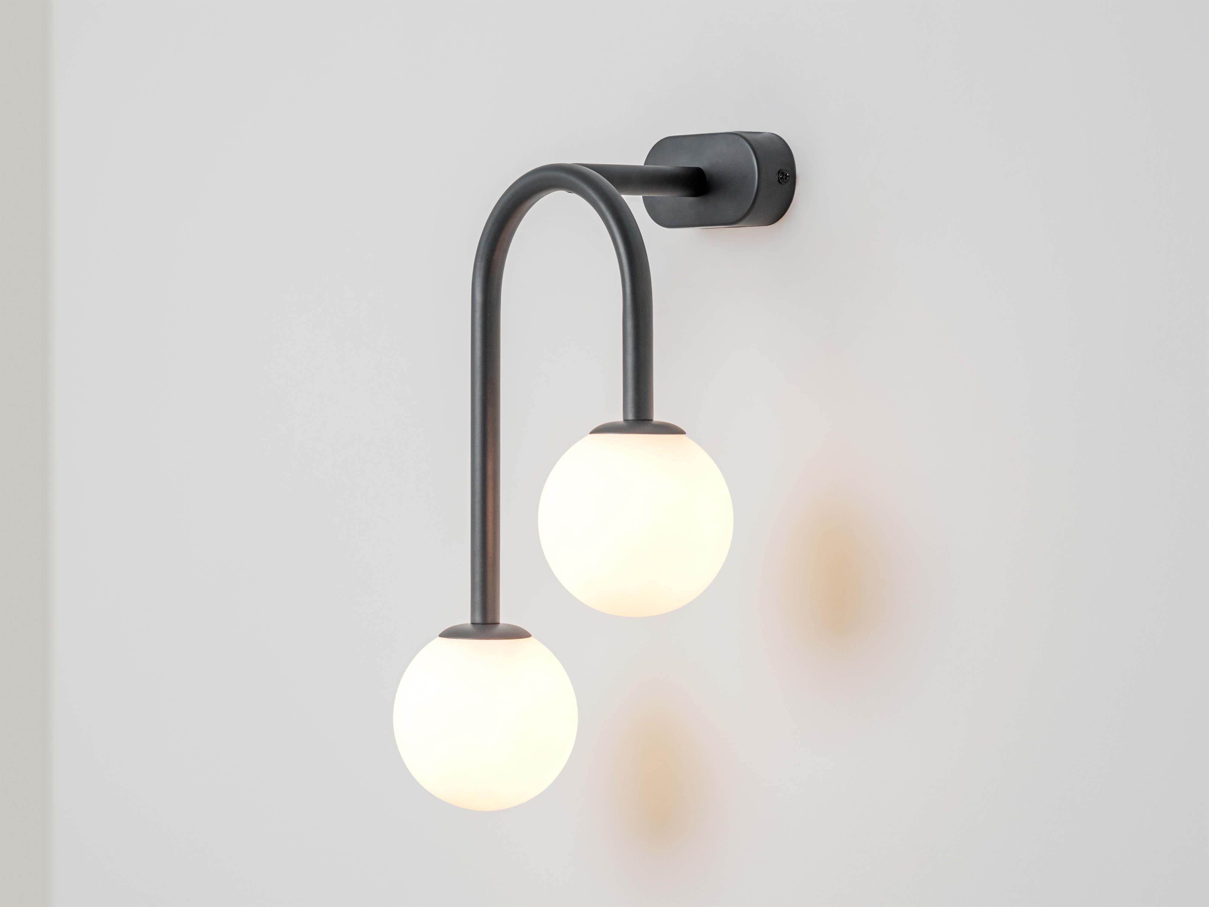 Chinese Charcoal Drop Curve Wall Light