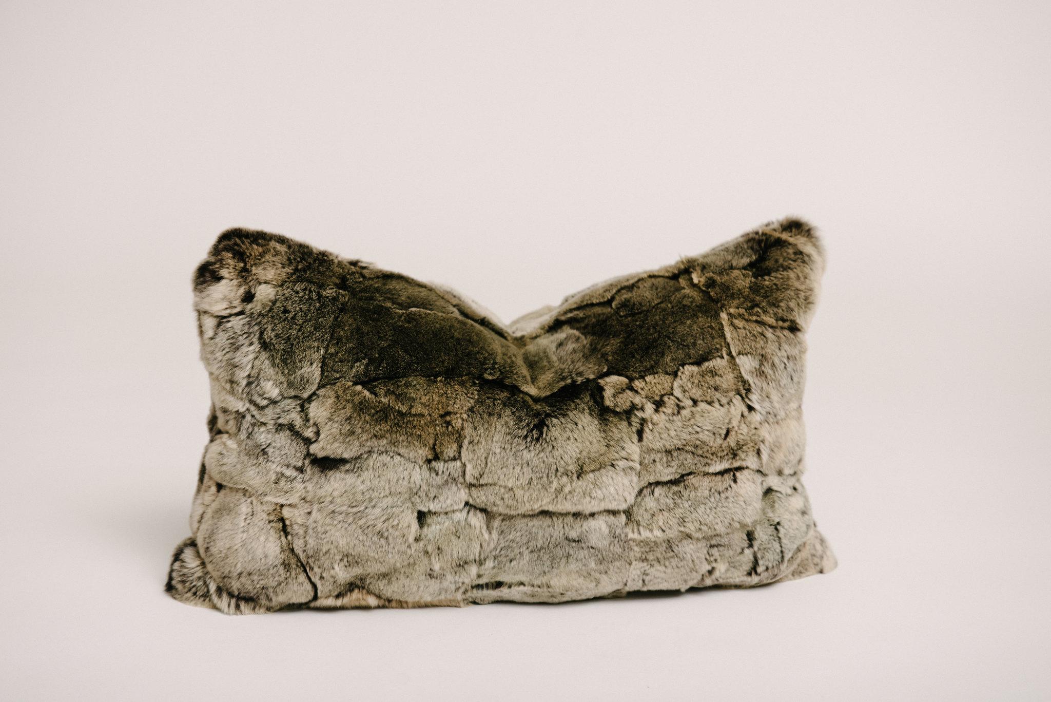 European Chinchilla Style Fur Pillow