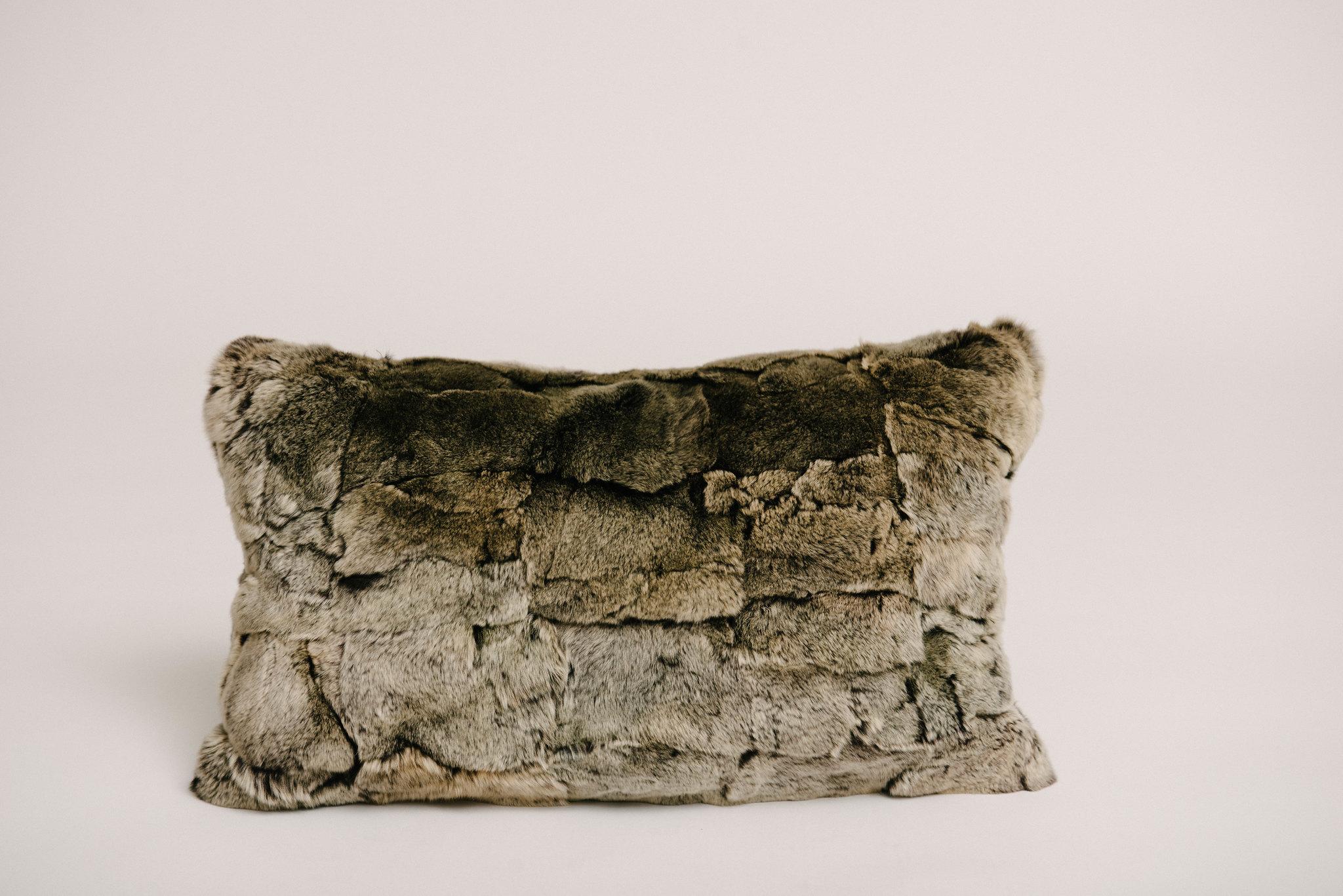 Contemporary Chinchilla Style Fur Pillow