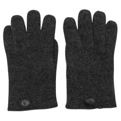 Charcoal Fendi Wool Gloves