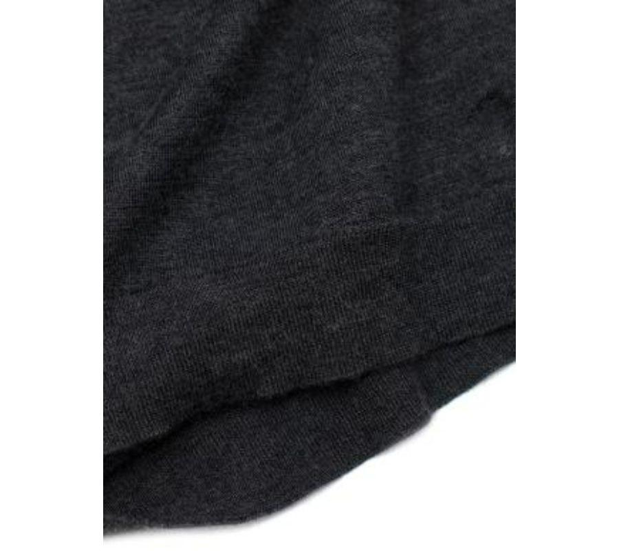 Brunello Cucinelli Charcoal Fine Knit V Neck Jumper - Size xs In Good Condition For Sale In London, GB