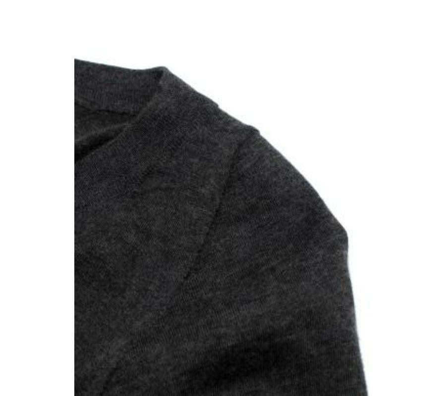 Women's Brunello Cucinelli Charcoal Fine Knit V Neck Jumper - Size xs For Sale