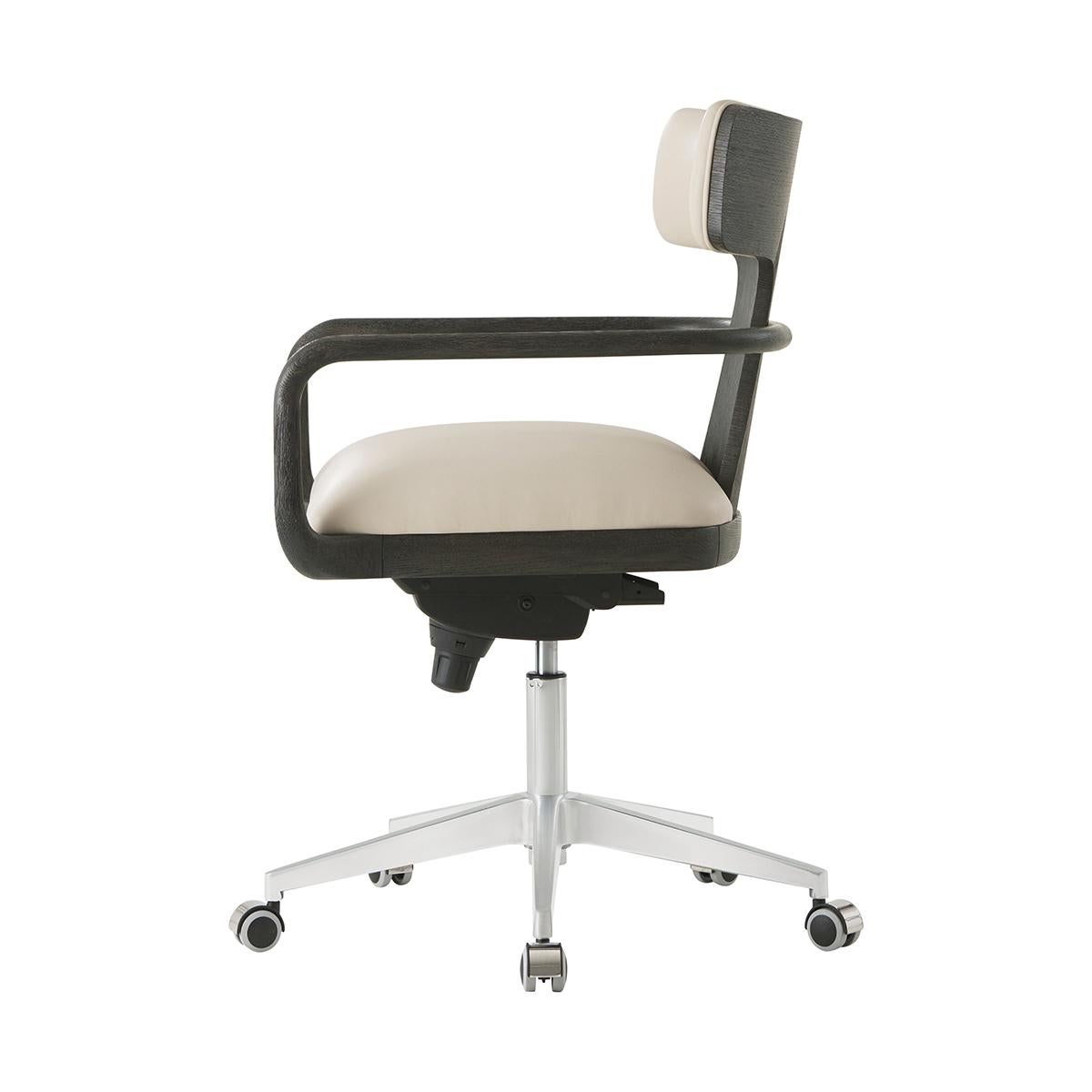 Charcoal Finish Organic Modern Desk Chair In New Condition For Sale In Westwood, NJ