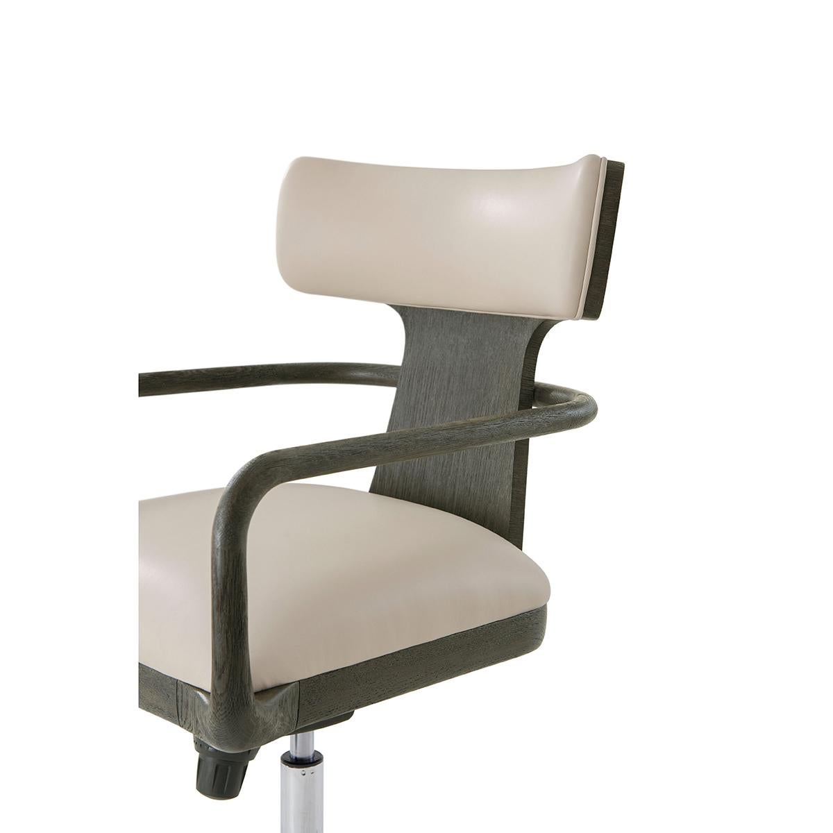 Contemporary Charcoal Finish Organic Modern Desk Chair For Sale
