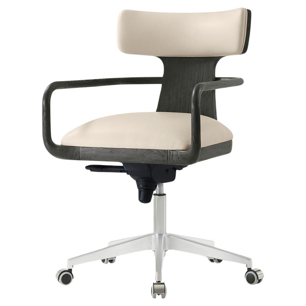Charcoal Finish Organic Modern Desk Chair For Sale