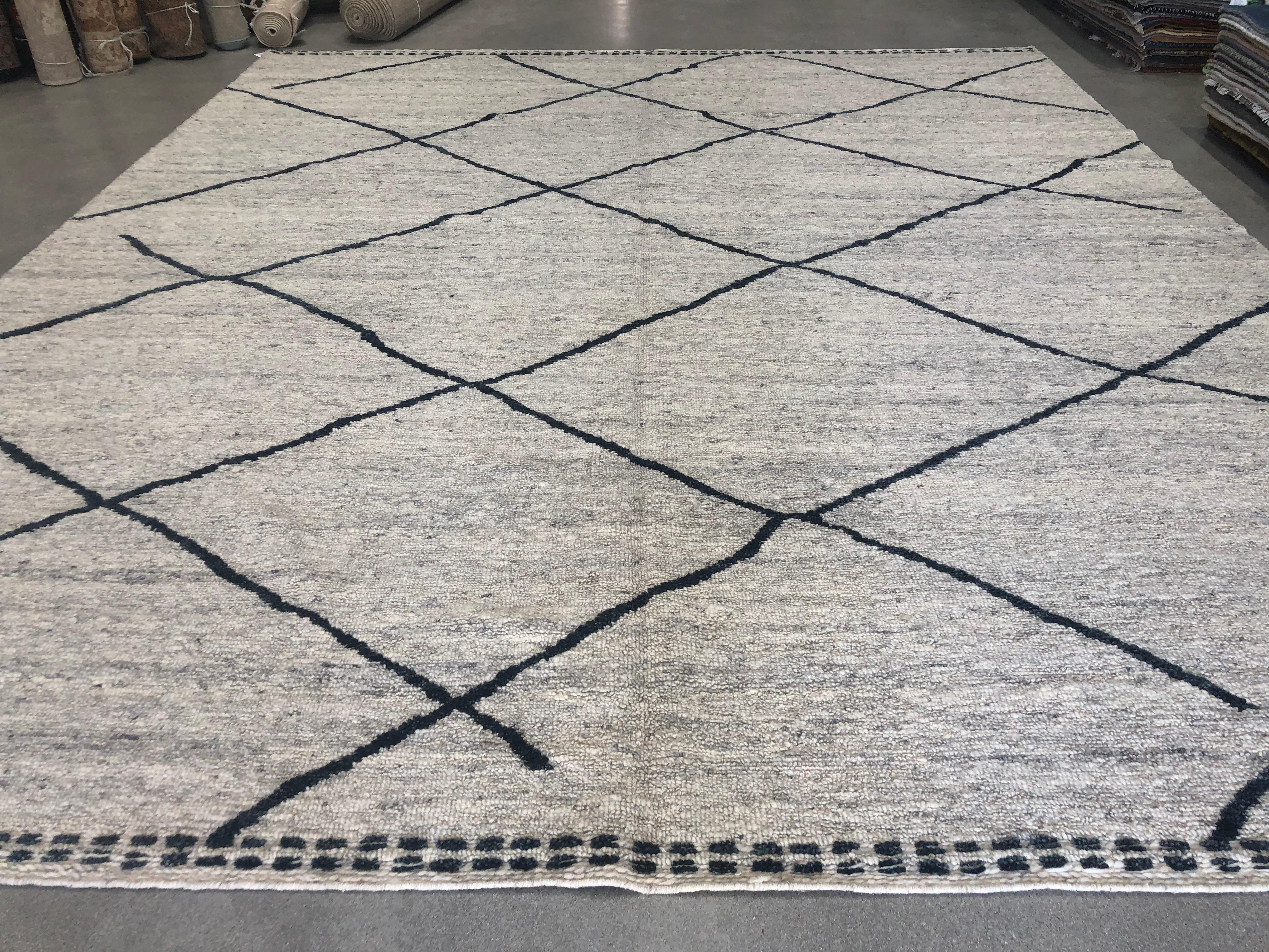 Gray Moroccan Inspired rug.