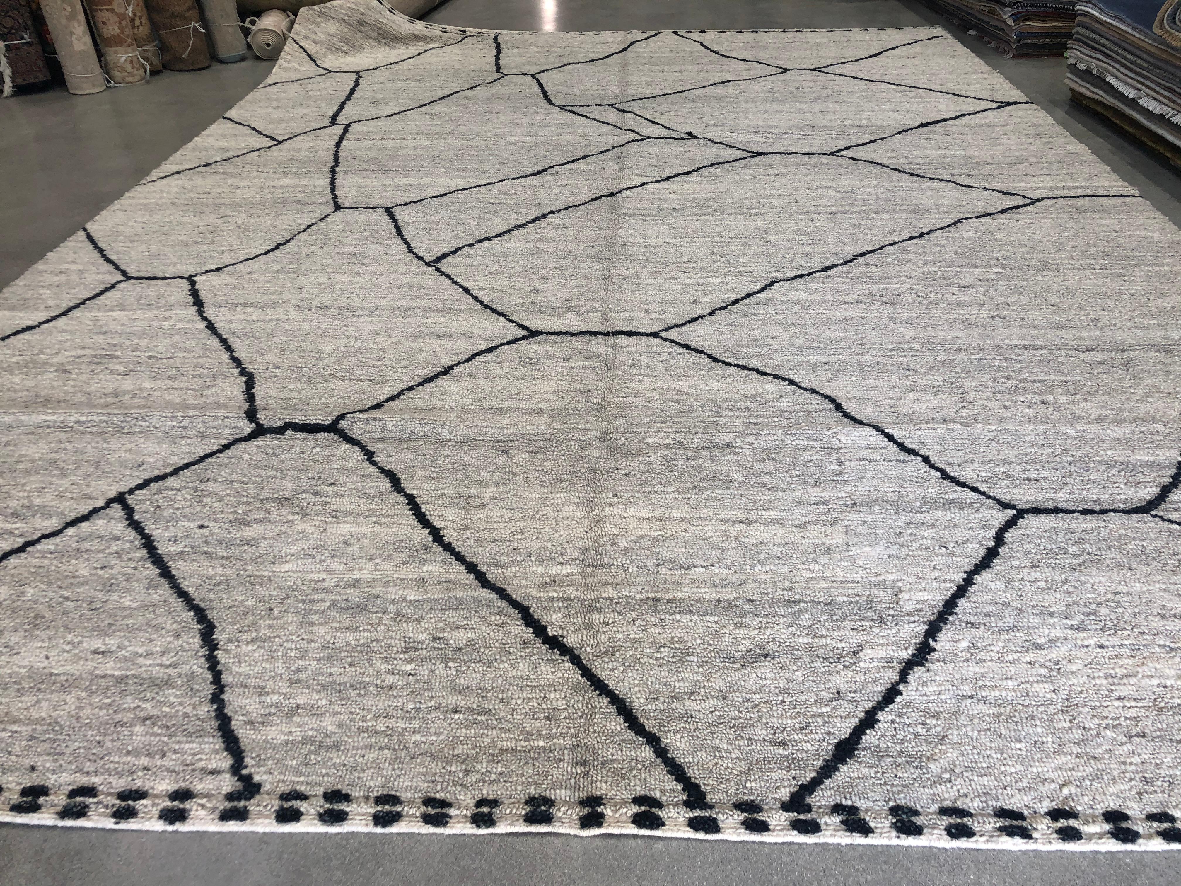 Gray Moroccan inspired rug.