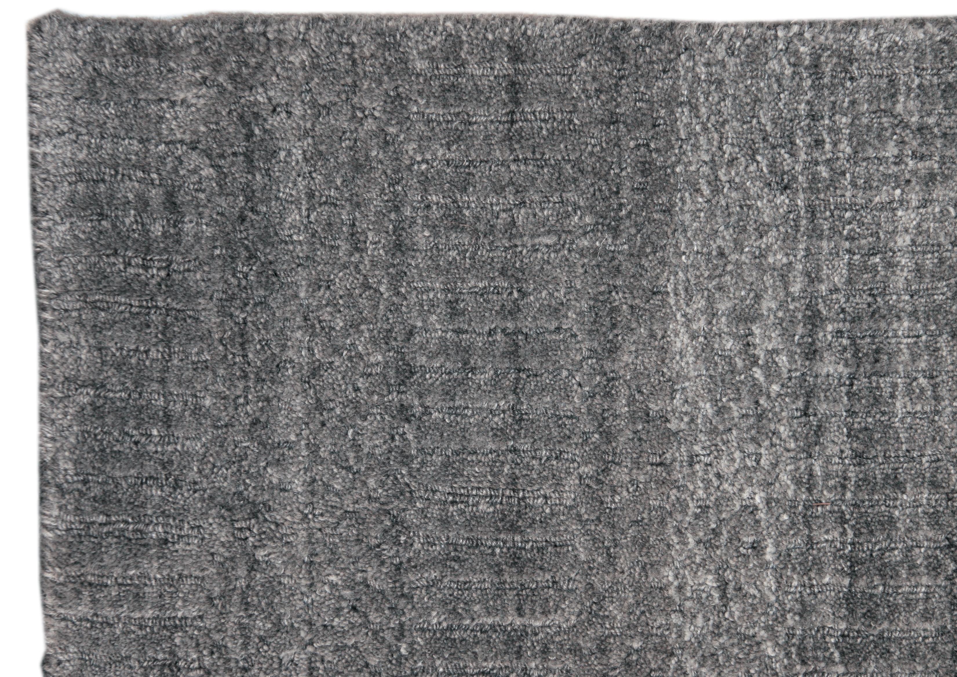 Anthrazitfarbener Ombre-Teppich (Handgeknüpft) im Angebot