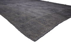 Dark Grey Turkish High-Low Souf Rug, 12'03 x 18'00