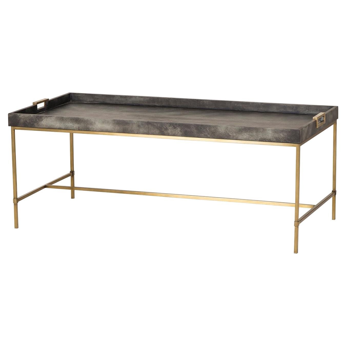 Charcoal Grey Console Table with Brass Finish For Sale at 1stDibs