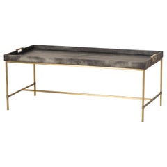 Charcoal Grey Coffee Table with Brass Finish