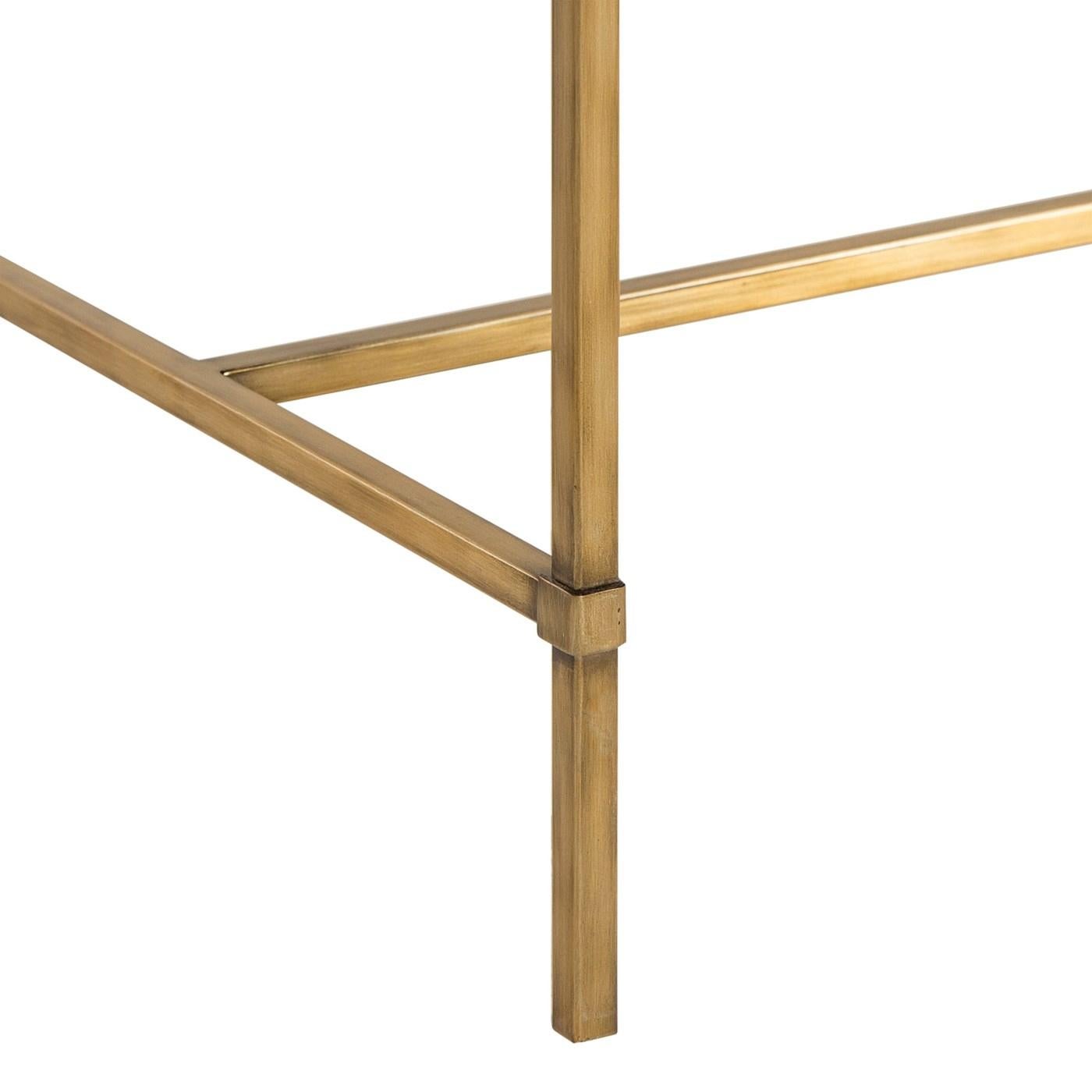 Contemporary Charcoal Grey Console Table with Brass Finish For Sale