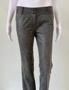 Charcoal Grey Leather Pants