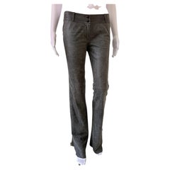 Charcoal Grey Leather Pants
