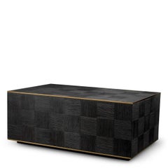 Charcoal Grey Oak Coffee Table with Brass