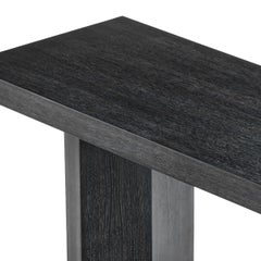 Charcoal Grey Oak Console Table with Modern Design